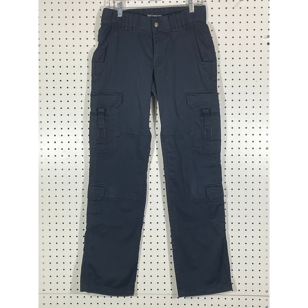 5.11 Tactical Series Womens Navy Blue Cargo Pants Size 4 Long 64301 Straight Leg